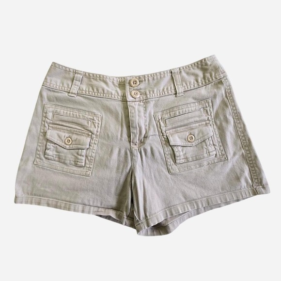 Pants - VTG y2k low rise micro shorts / SM 4 / cotton khaki preppy beach summer jorts